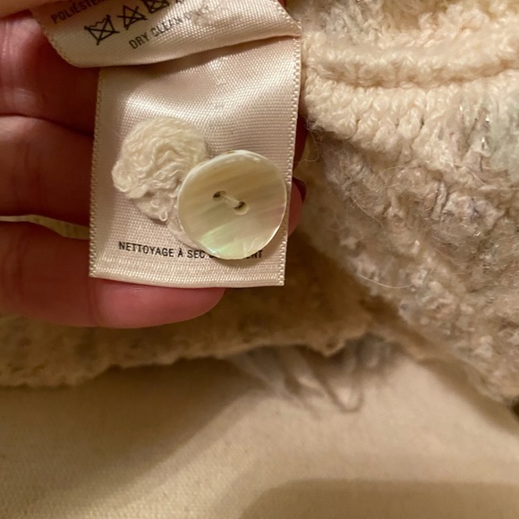 Anthropologie cream and blue braided cardigan sweater - Picture 13 of 13